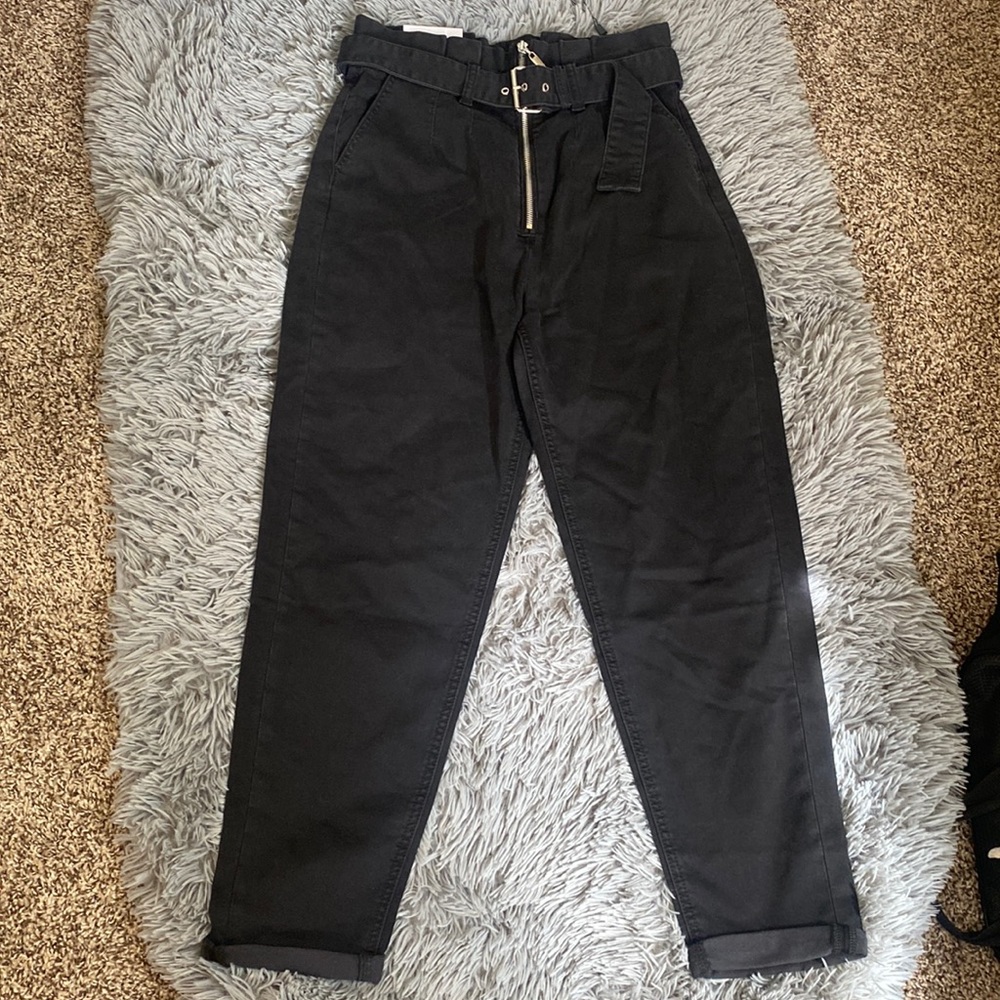 Black jeans with belt